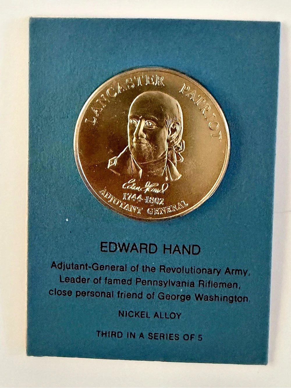 1974 Edward Hand Lancaster Patriot Medal